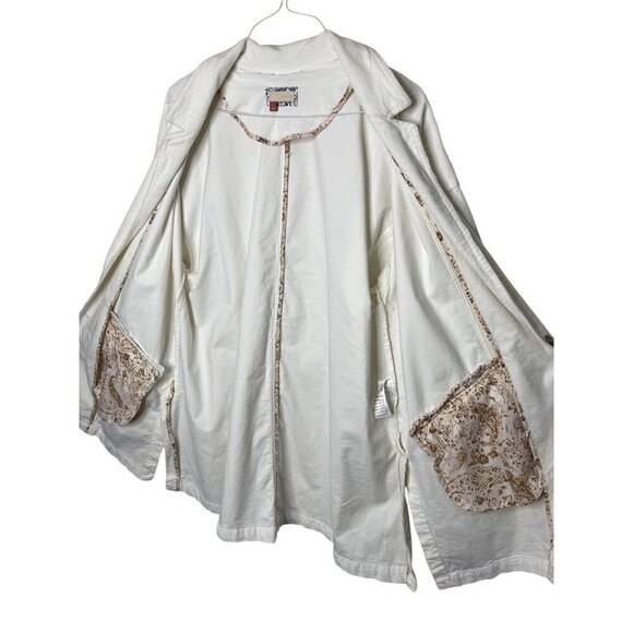 Anthropologie Pilcro Oversized Corduroy Blazer Jacket Ivory Size Large - Picture 3 of 10